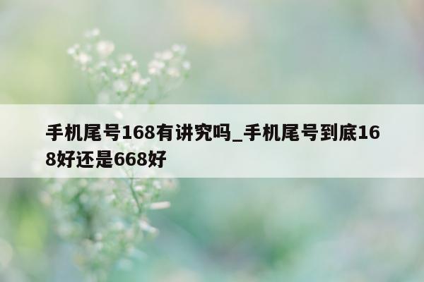 手机尾号 168 有讲究吗_手机尾号到底 168 好还是 668 好 - 第 1 张图片 - 新易生活风水网