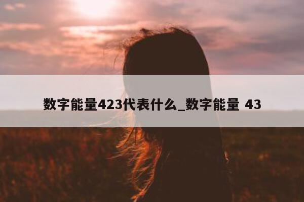 数字能量 423 代表什么_数字能量 43- 第 1 张图片 - 新易生活风水网