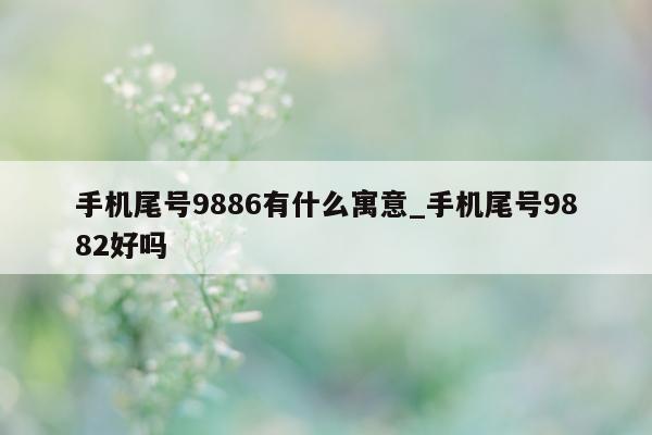 手机尾号 9886 有什么寓意_手机尾号 9882 好吗 - 第 1 张图片 - 新易生活风水网