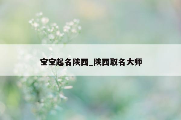 宝宝起名陕西_陕西取名大师 - 第 1 张图片 - 新易生活风水网