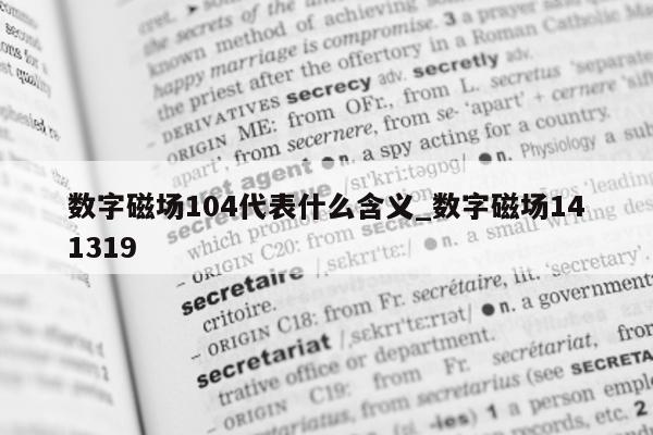 数字磁场 104 代表什么含义_数字磁场 141319- 第 1 张图片 - 新易生活风水网