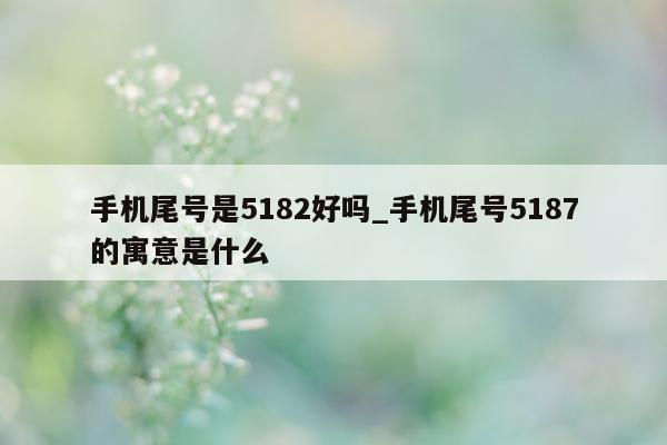 手机尾号是 5182 好吗_手机尾号 5187 的寓意是什么 - 第 1 张图片 - 新易生活风水网