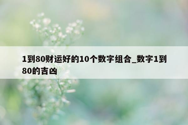 1 到 80 财运好的 10 个数字组合_数字 1 到 80 的吉凶 - 第 1 张图片 - 新易生活风水网