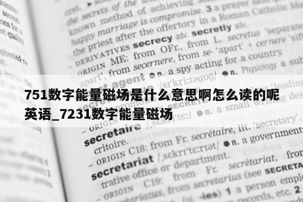 751 数字能量磁场是什么意思啊怎么读的呢英语_7231 数字能量磁场 - 第 1 张图片 - 新易生活风水网