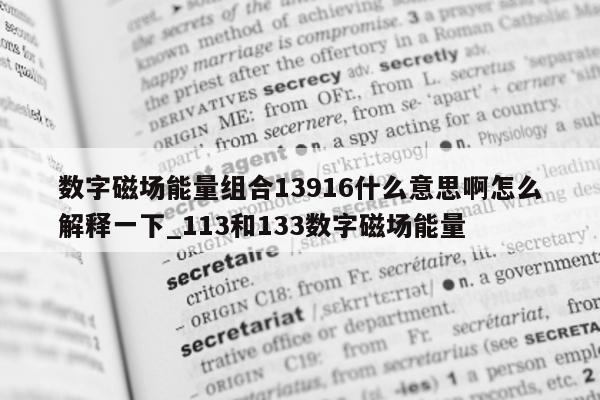 数字磁场能量组合 13916 什么意思啊怎么解释一下_113 和 133 数字磁场能量 - 第 1 张图片 - 新易生活风水网