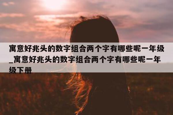 寓意好兆头的数字组合两个字有哪些呢一年级_寓意好兆头的数字组合两个字有哪些呢一年级下册 - 第 1 张图片 - 新易生活风水网