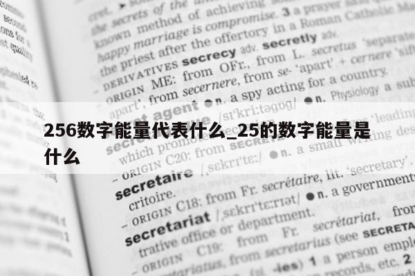 256 数字能量代表什么_25 的数字能量是什么 - 第 1 张图片 - 新易生活风水网