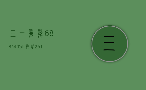 三一重能(688349.SH)：耗资 2.61 亿元累计回购 1012.34 万股 - 第 1 张图片 - 新易生活风水网