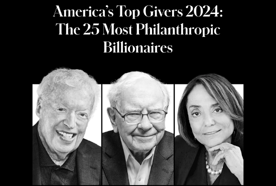巴菲特连续四年居首！《福布斯》公布 2024 年度美国慈善富豪 25 强 - 第 1 张图片 - 新易生活风水网